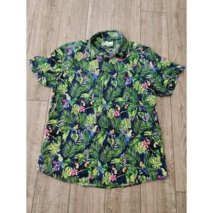 Oliver & Burke Button Down Shirt Mens XL‎ Desert Tropical Floater Plane Print